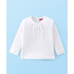 Babyhug Cotton Jerssey Knit Dungaree with Full Sleeves Inner Tee Floral Print - Off White