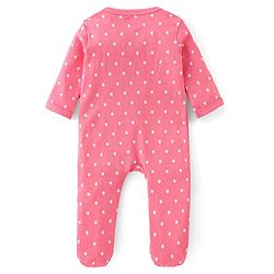 Babyhug Cotton Interlock Knit Full Sleeves Sleepsuit Deer Print - Pink