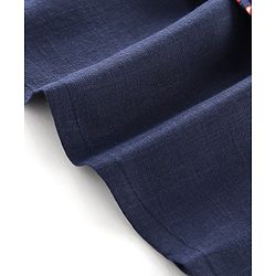 Babyhug Full Sleeves Solid Kurta Pyjama Set with Printed Jacket  - Navy Blue