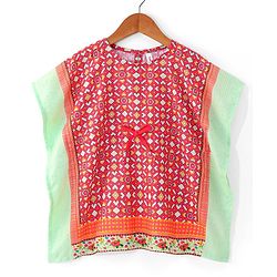 Babyhug Sleeveless All Over Printed Kaftan Kurta With Legging Set-Coral