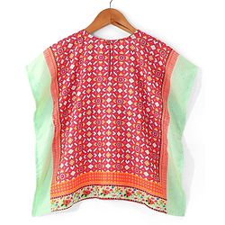 Babyhug Sleeveless All Over Printed Kaftan Kurta With Legging Set-Coral