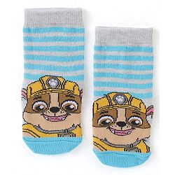 Cute Walk by Babyhug Cotton Blend Ankle Length Anti Bacterial Socks Paw Patrol Design Pack of 3 - Red & Blue