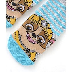 Cute Walk by Babyhug Cotton Blend Ankle Length Anti Bacterial Socks Paw Patrol Design Pack of 3 - Red & Blue