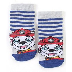 Cute Walk by Babyhug Cotton Blend Ankle Length Anti Bacterial Socks Paw Patrol Design Pack of 3 - Red & Blue
