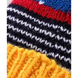 Babyhug Woollen Cap with Pompom - Multicolour