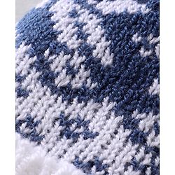 Babyhug Woollen Cap with Design - Navy Blue & White