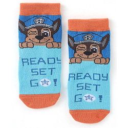 Cute Walk by Babyhug Cotton Blend Ankle Length Anti Bacterial Socks Paw Patrol Design Pack of 3 - Grey & Blue
