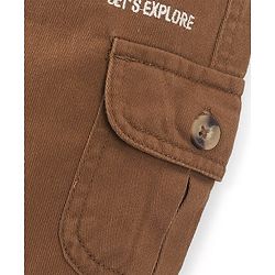 Babyhug Cotton Spandex Woven Full Length Solid Joggers - Rust Brown