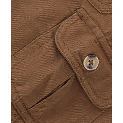 Babyhug Cotton Spandex Woven Full Length Solid Joggers - Rust Brown