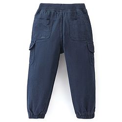 Babyhug Cotton Spandex Woven Full Length Solid Joggers - Rust Brown