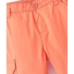 Babyhug 100% Cotton Woven Full Length Solid Colour Trousers - Orange