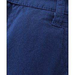Babyhug 100% Cotton Full Length Woven Trousers - Navy Blue
