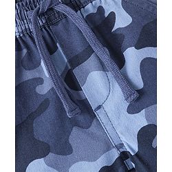 Babyhug Cotton Spandex Full Length Elasticated With Stretch Trouser Camouflage Print - Blue