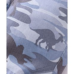 Babyhug Cotton Spandex Woven Full Length Camouflage Jogger Pant - Light Blue