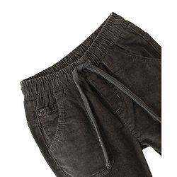 Babyhug Cotton Spandex Full Length Corduroy Pant with Stretch Solid Color - Olive