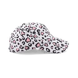 Babyhug Cotton Leopard Print Summer Cap - White & Pink