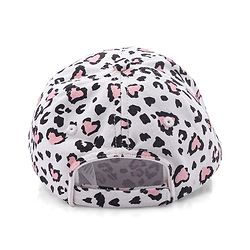 Babyhug Cotton Leopard Print Summer Cap - White & Pink