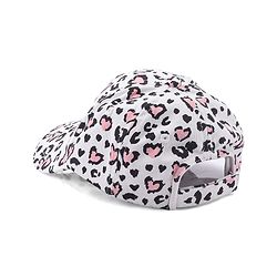 Babyhug Cotton Leopard Print Summer Cap - White & Pink