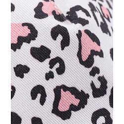 Babyhug Cotton Leopard Print Summer Cap - White & Pink