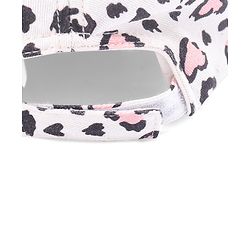 Babyhug Cotton Leopard Print Summer Cap - White & Pink
