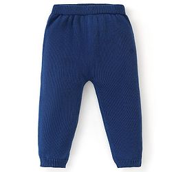 Babyhug Full Sleeves Sweater Set with Cap Colour Block & Text Design - Multicolour