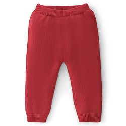 Babyhug Cotton Knit Full Sleeves Sweater Set With Cap - Red