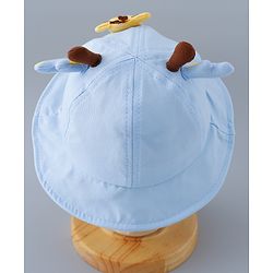 Babyhug Cotton Free Size Bucket Hat with Reindeer Applique - Blue