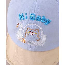 Babyhug Cotton Baseball Cap Bear Embroidery and Duck Design - Yellow