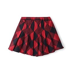 Babyhug Rayon Woven Mid Thigh Length Checks Skirt with Lining - Red
