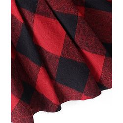 Babyhug Rayon Woven Mid Thigh Length Checks Skirt with Lining - Red
