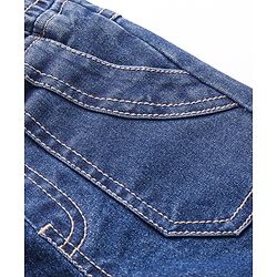 Babyhug Cotton Spandex Full Length Solid Stretchable Jogger - Blue