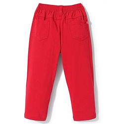 Babyhug Cotton Woven Full Length Trousers with Stretch Solid Color - Navy Blue