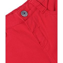 Babyhug Cotton Woven Full Length Trousers with Stretch Solid Color - Navy Blue