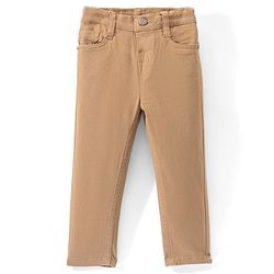 Babyhug Cotton Woven Full Length Trousers with Stretch Solid Color - Navy Blue