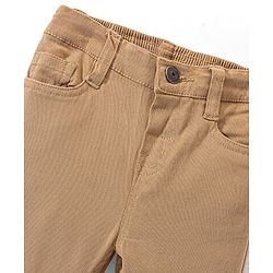 Babyhug Cotton Woven Full Length Trousers with Stretch Solid Color - Navy Blue