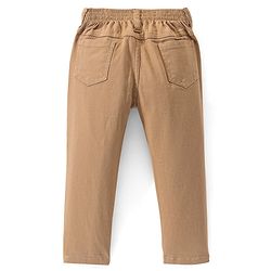 Babyhug Cotton Woven Full Length Trousers with Stretch Solid Color - Navy Blue
