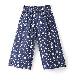 Babyhug Cotton Ankle Length Culottes Floral Printed - Blue
