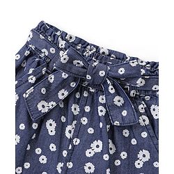 Babyhug Cotton Ankle Length Culottes Floral Printed - Blue
