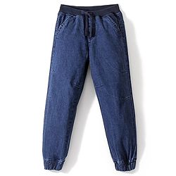 Babyhug Denim Full Length With Stretch Jogger - Dark Blue