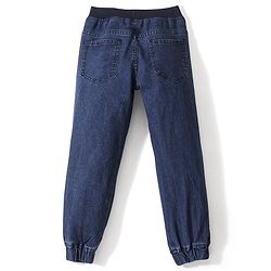 Babyhug Denim Full Length With Stretch Jogger - Dark Blue