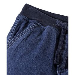 Babyhug Denim Full Length With Stretch Jogger - Dark Blue