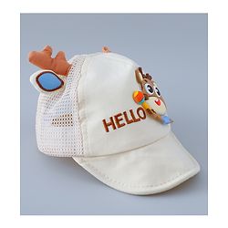 Babyhug Free Size Baseball Summer Cap with Reindeer Applique - Beige(Text on the cap may vary)