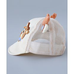 Babyhug Free Size Baseball Summer Cap with Reindeer Applique - Beige(Text on the cap may vary)
