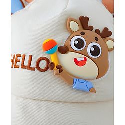 Babyhug Free Size Baseball Summer Cap with Reindeer Applique - Beige(Text on the cap may vary)