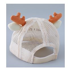 Babyhug Free Size Baseball Summer Cap with Reindeer Applique - Beige(Text on the cap may vary)