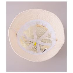 Babyhug Cotton Free Size Bucket Hat with Bear Embroidery - Beige