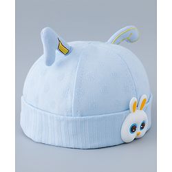 Babyhug Cotton Bucket Hat with Bunny Applique - Pink
