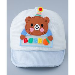Babyhug Baseball Cap Bear Design Blue - Diameter 16.5 cm