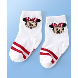 Cute Walk Disney By Babyhug Anti Bacterial Ankle Length Socks Minnie Mouse Design Pack Of 3 - Multicolour