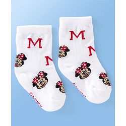 Cute Walk Disney By Babyhug Anti Bacterial Ankle Length Socks Minnie Mouse Design Pack Of 3 - Multicolour